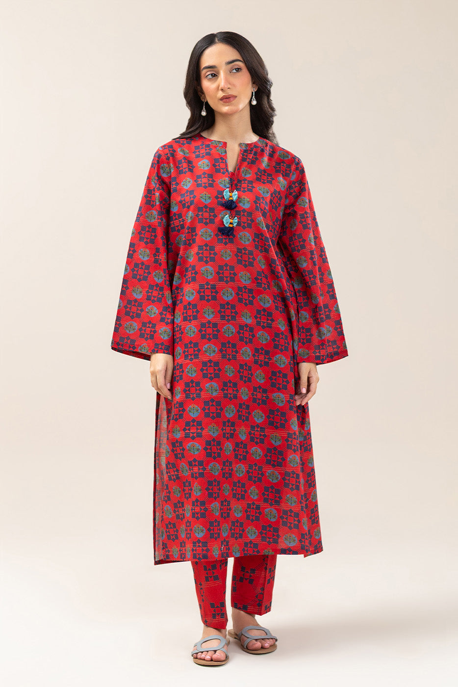 PRINTED LUREX LAWN SHIRT (PRET)