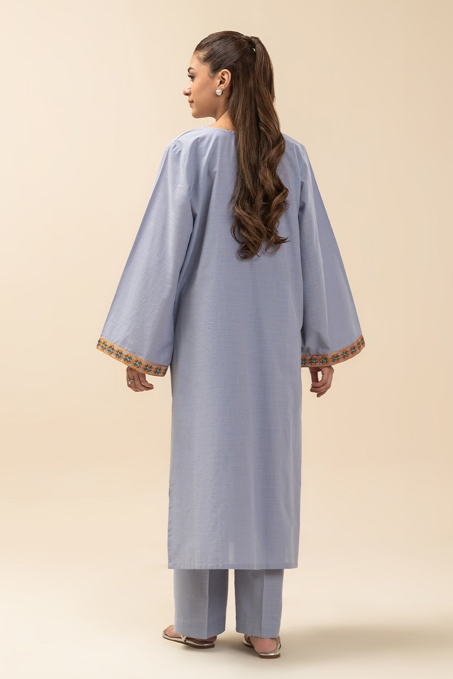 2 PIECE EMBROIDERED TWO WAY SLUB SUIT (PRET)