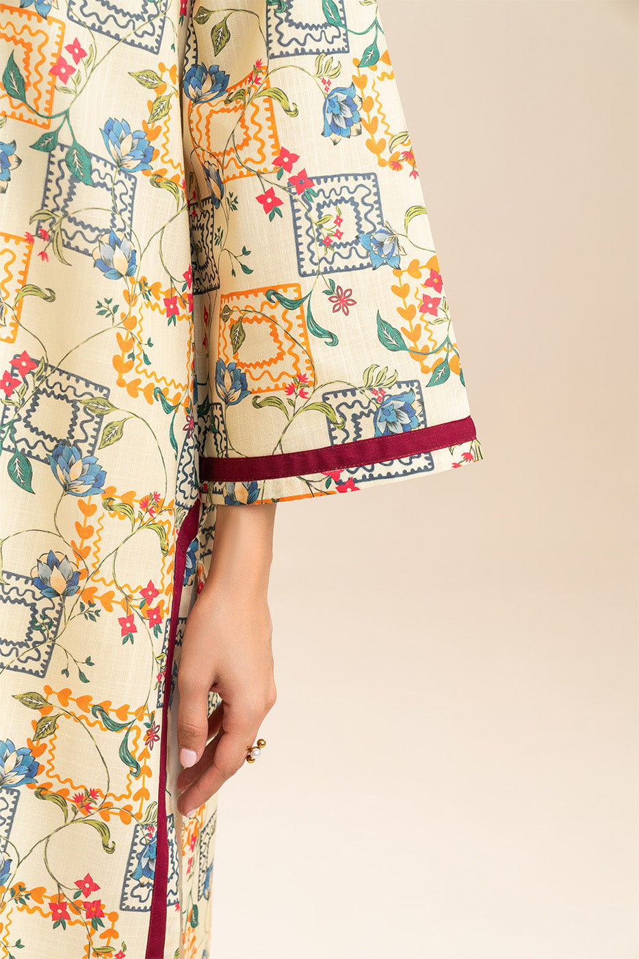 PRINTED TWO WAY SLUB SHIRT (PRET)