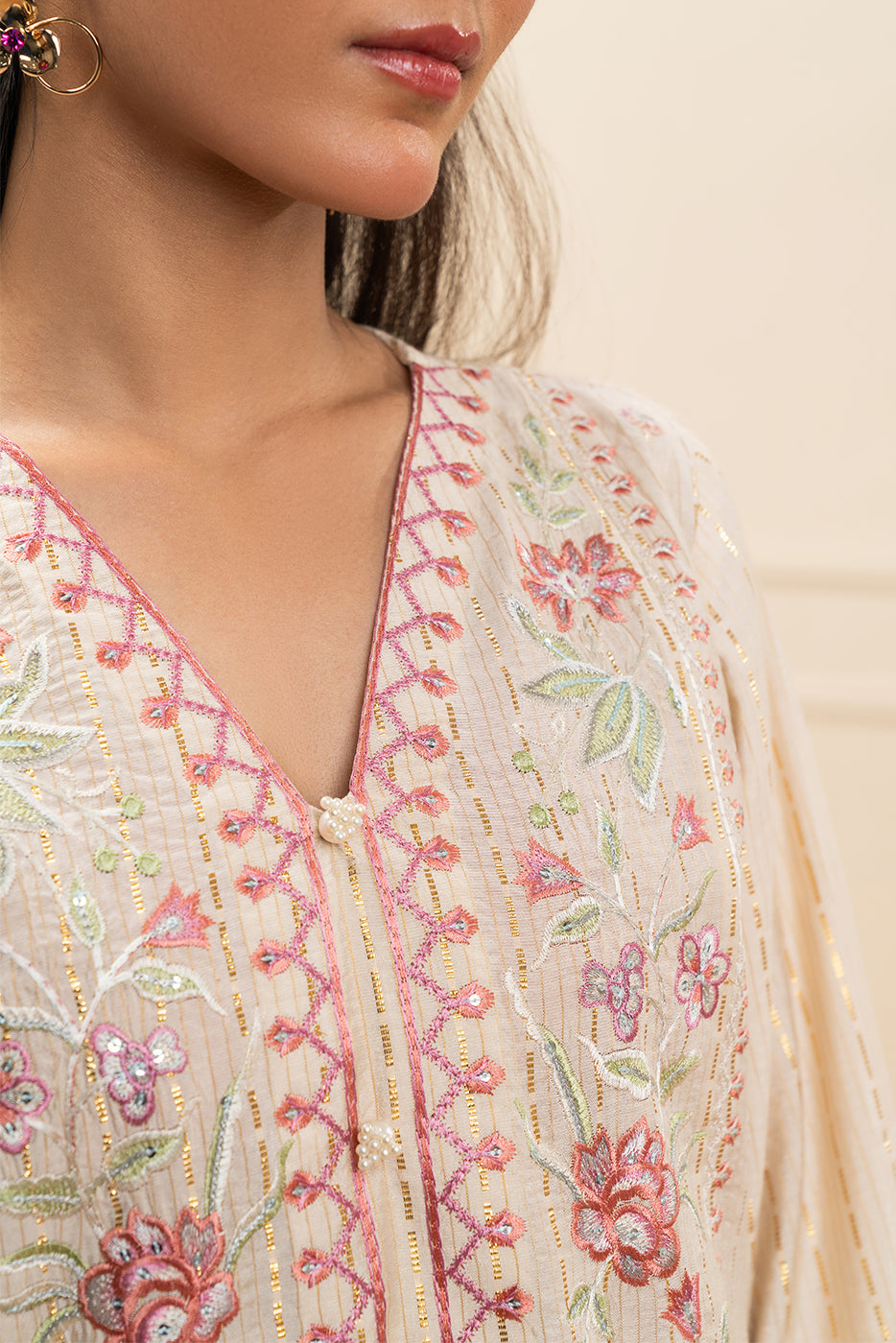EMBROIDERED DOBBY JACQUARD SHIRT (PRET)