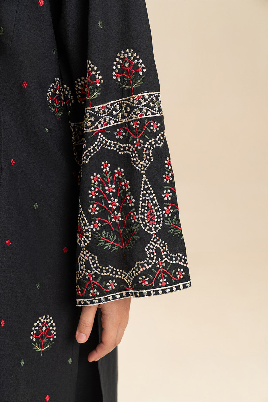 2 PIECE EMBROIDERED TWO WAY SLUB SUIT (PRET)