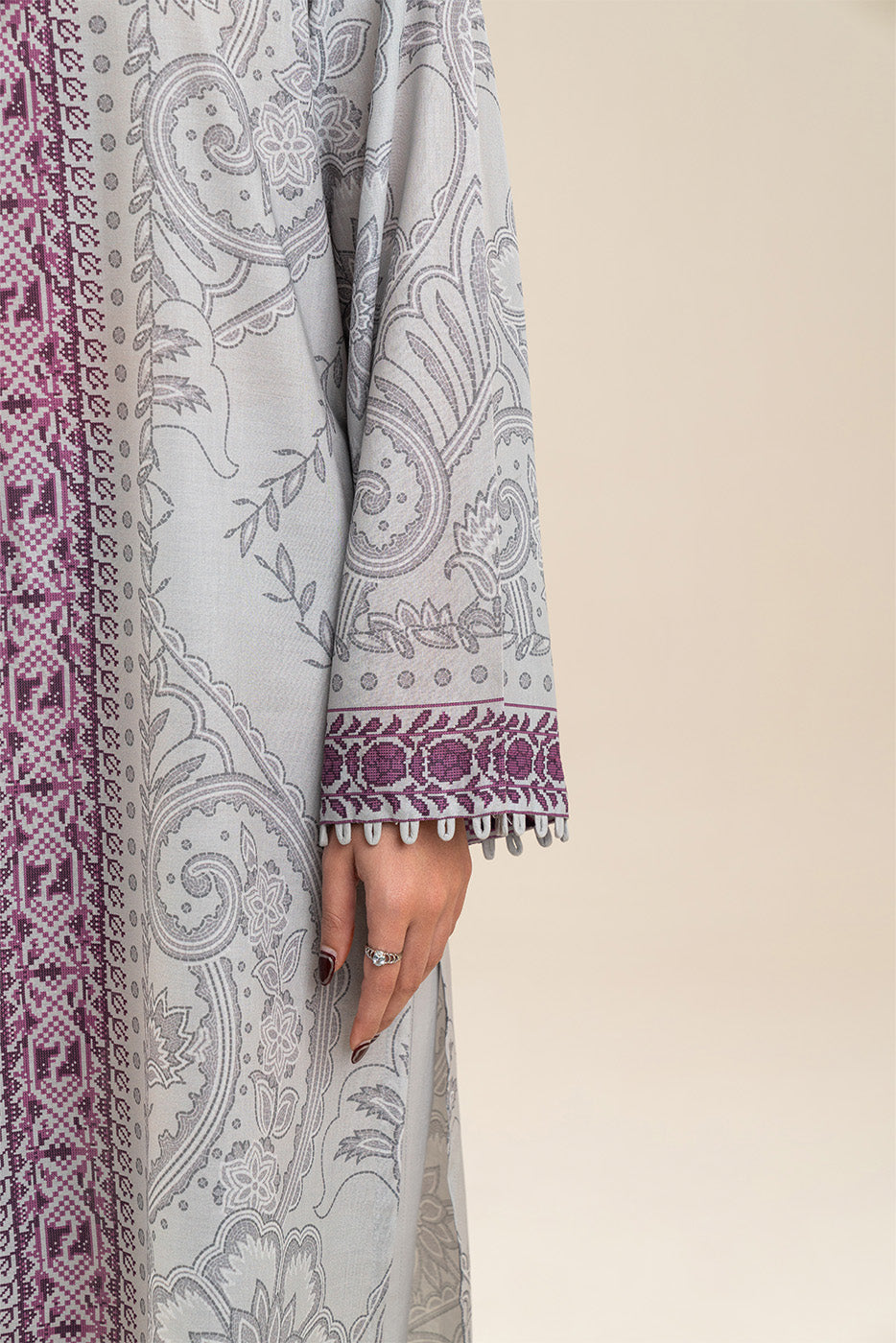 3 PIECE PRINTED LAWN SUIT-ARCANE MAUVE (UNSTITCHED)