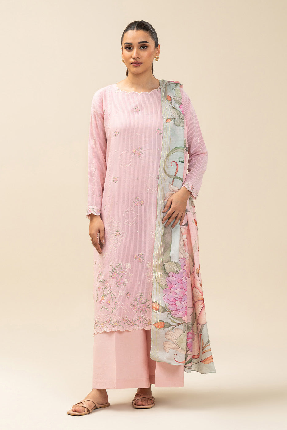 3 PIECE EMBROIDERED TEXTURED LAWN SUIT-CORSAGE (UNSTITCHED)
