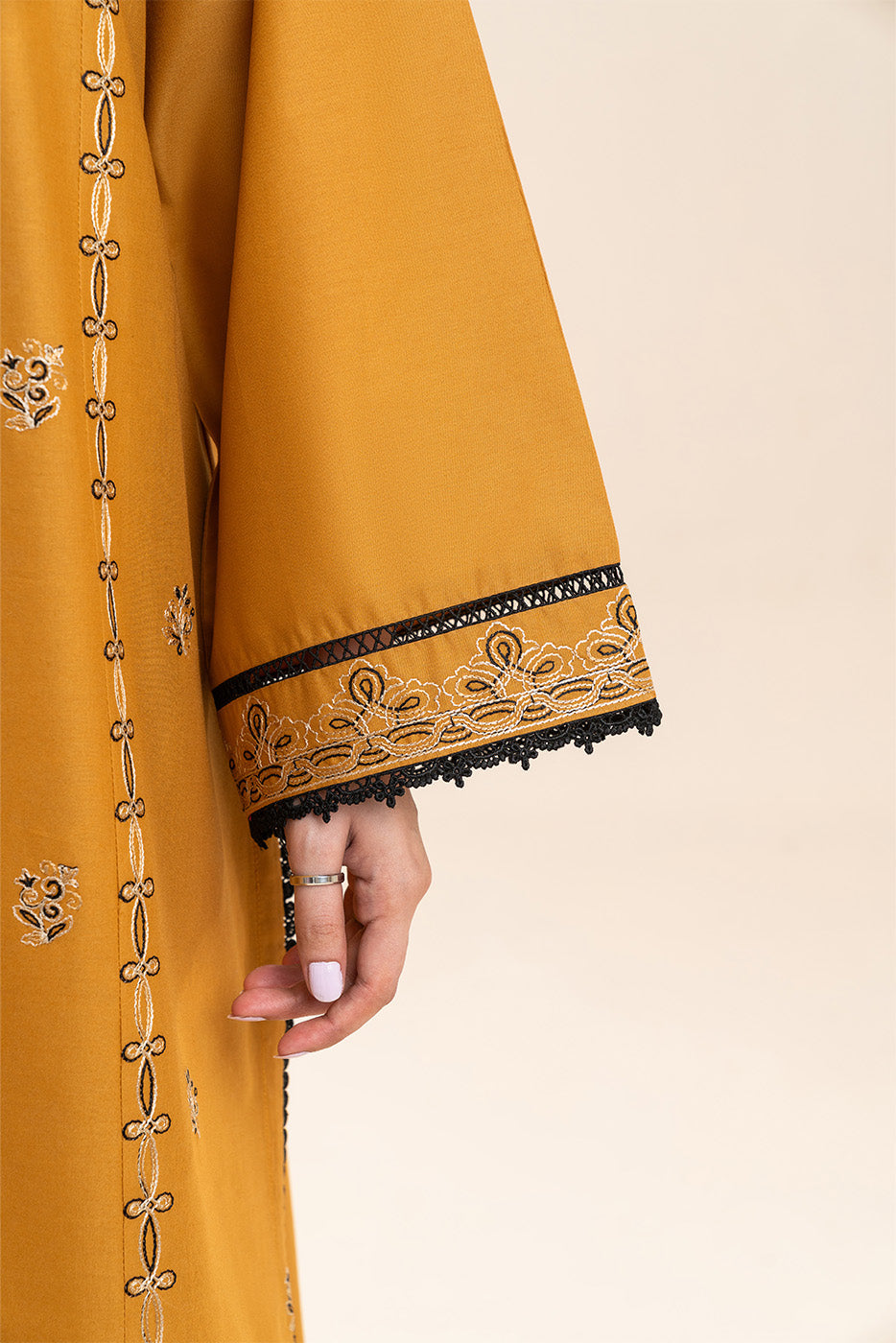 3 PIECE EMBROIDERED LAWN SUIT-OCHRE TALE (UNSTITCHED)