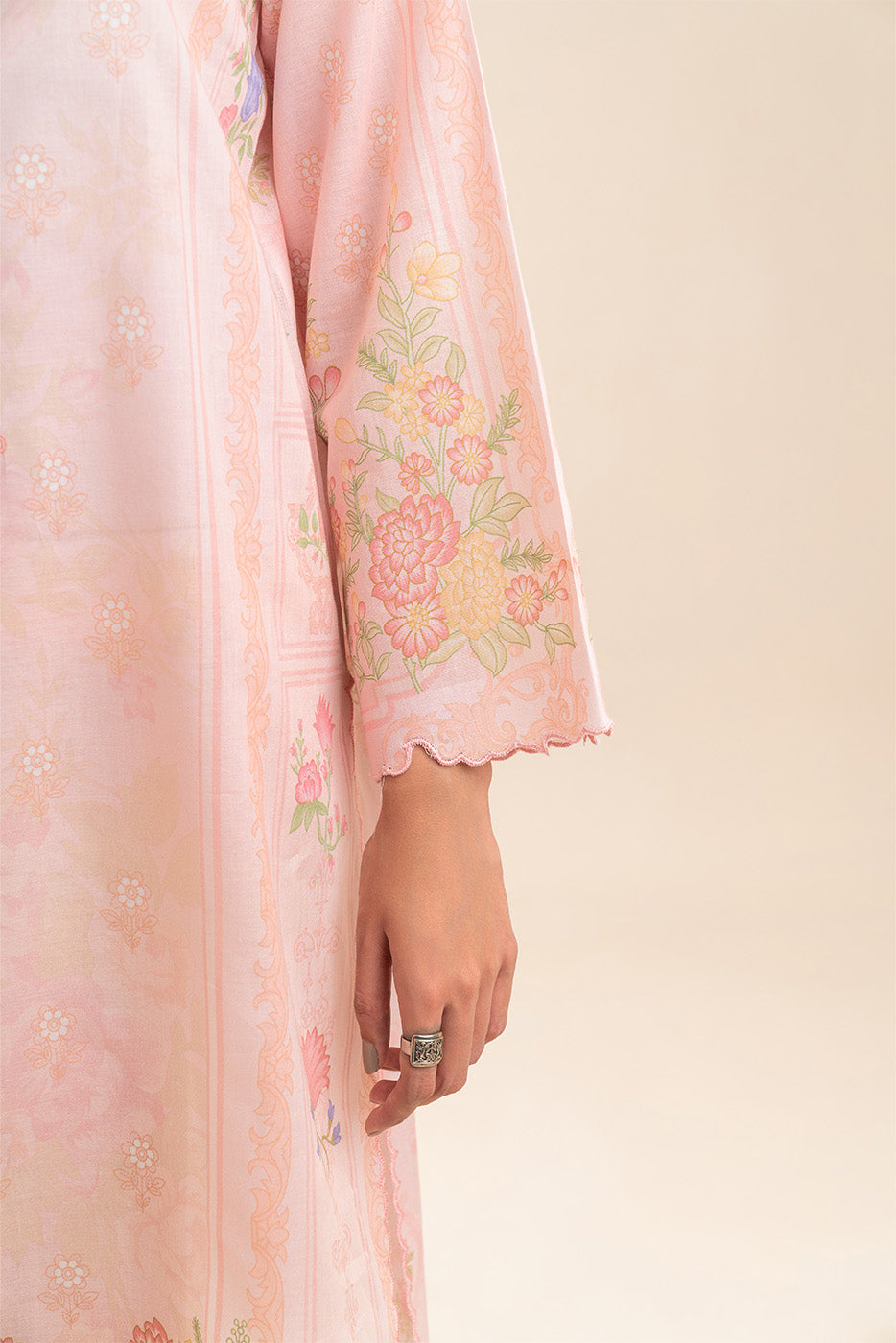 3 PIECE PRINT LAWN SUIT-PASTEL SERENITY (UNSTITCHED)