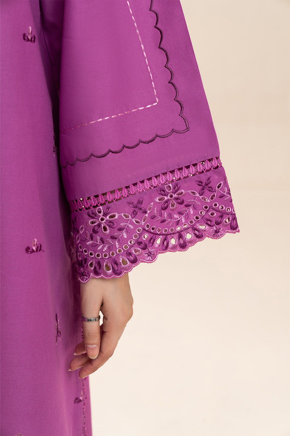 2 PIECE EMBROIDERED LAWN SUIT-TAUPE ROYALE (UNSTITCHED)