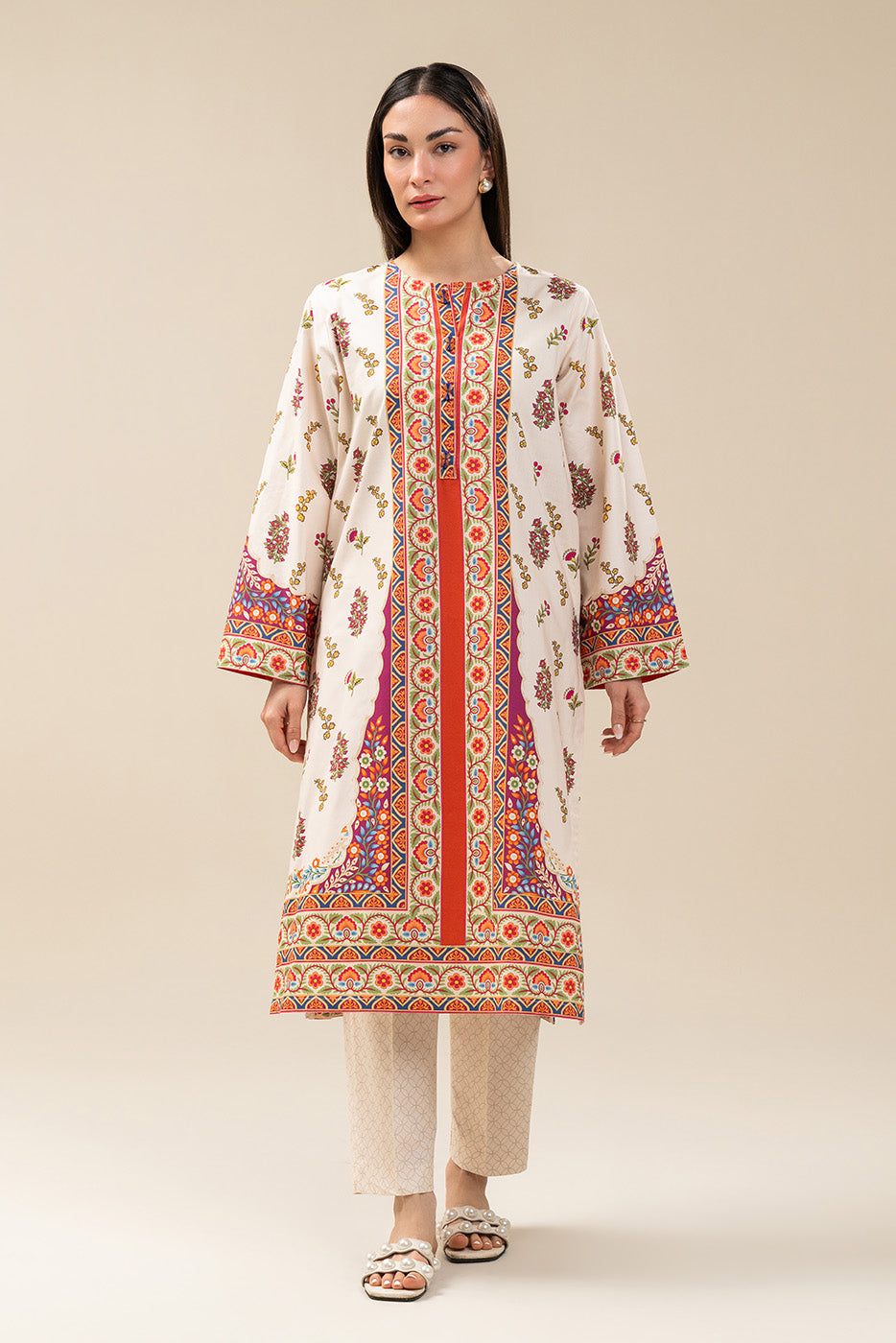 2 PIECE PRINTED COTTON VISCOSE SUIT (PRET)