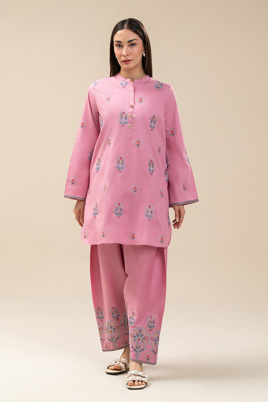 2 PIECE EMBROIDERED CAMBRIC SUIT (PRET)