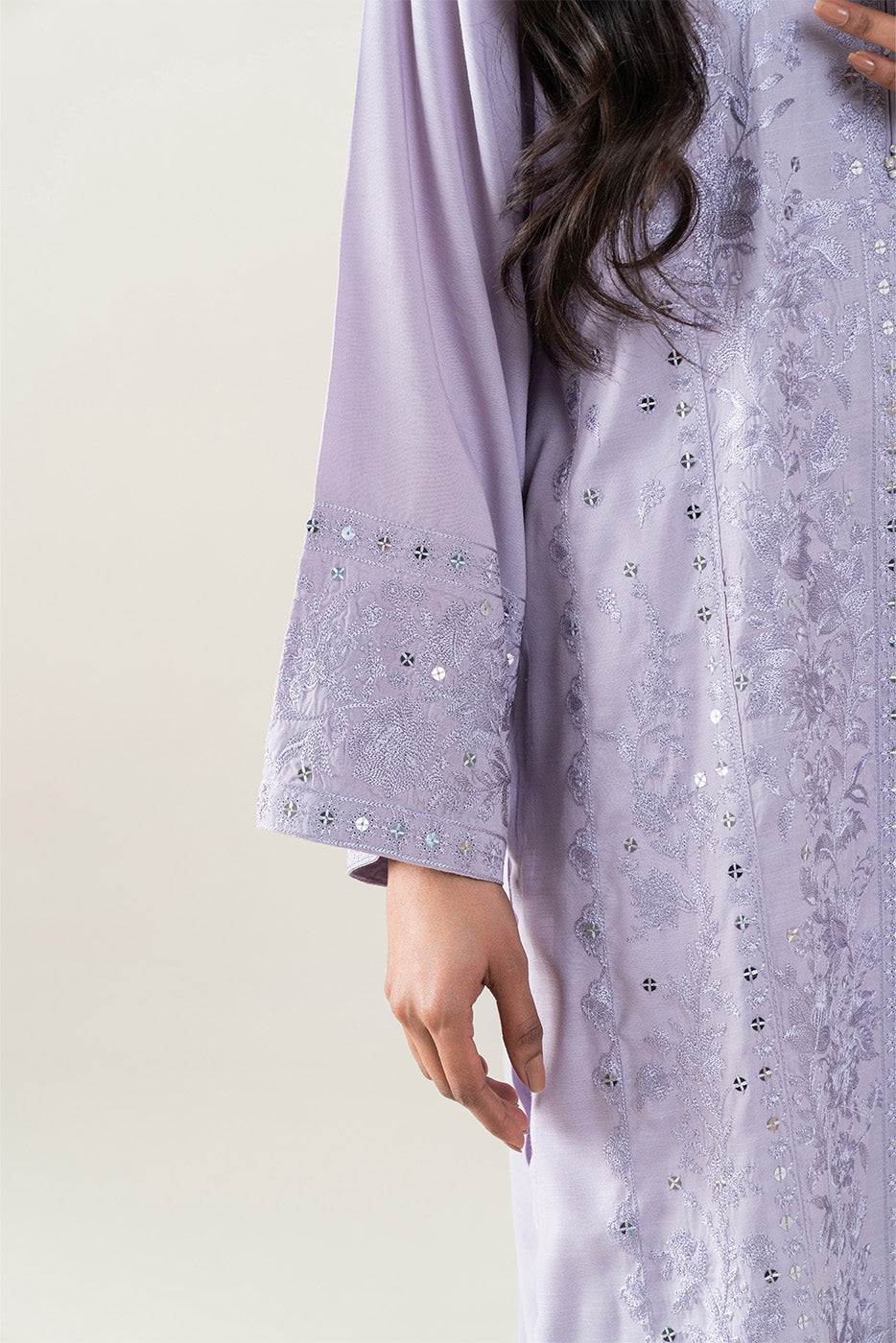 2 PIECE EMBROIDERED RAW SILK SUIT (LUXURY-PRET)