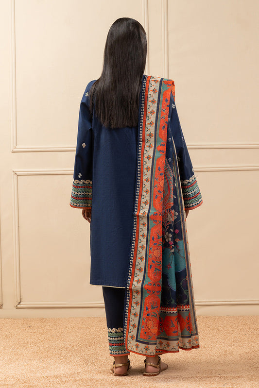 3 PIECE EMBROIDERED BROCHIA SUIT (PRET)