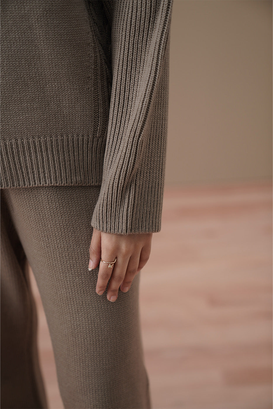 MOCK NECK CABLE-KNIT PULLOVER