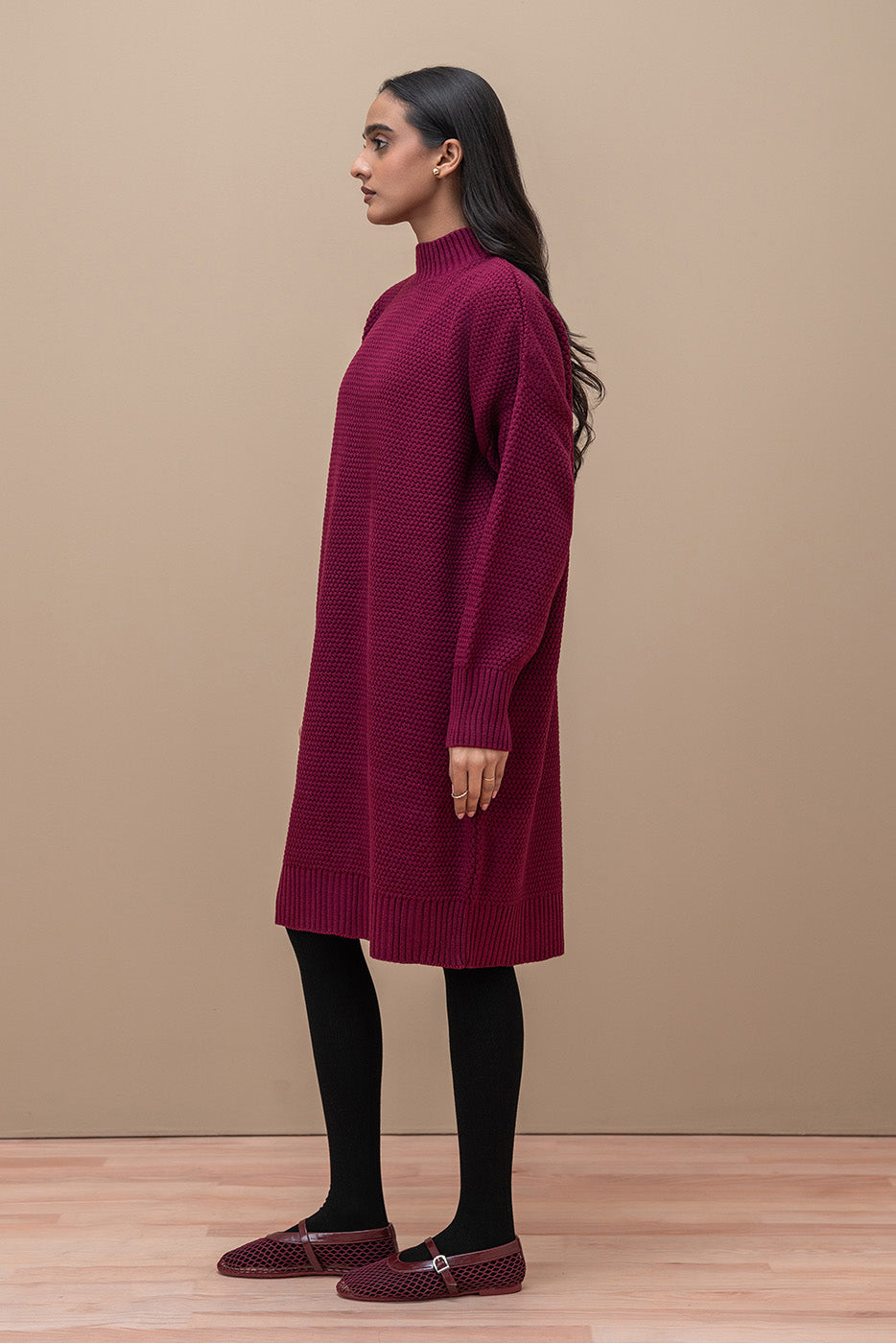 MOCK NECK SHORT LENGTH DRESS