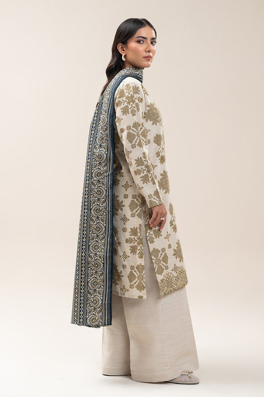 3 PIECE EMBROIDERED SLUB KHADDAR SUIT-IVORY DREAM (UNSTITCHED)