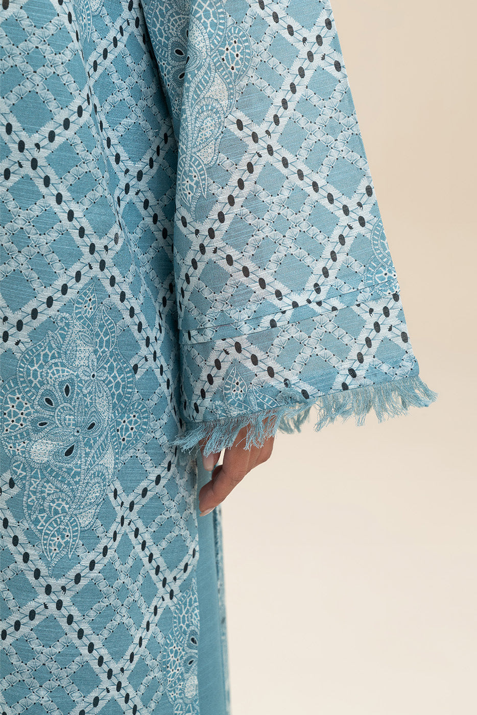 3 PIECE PRINTED SLUB KHADDAR SUIT-SAPPHIRE BLISS (UNSTITCHED)