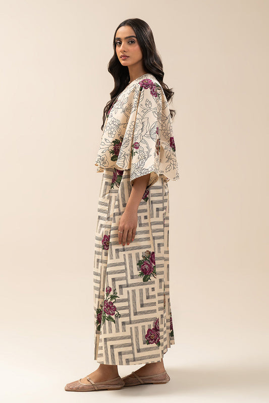 2 PIECE PRINTED CAMBRIC SUIT-BLOOMY WEFT (UNSTITCHED)