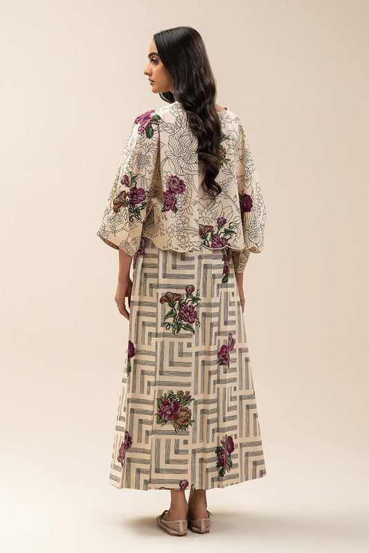 2 PIECE PRINTED CAMBRIC SUIT-BLOOMY WEFT (UNSTITCHED)