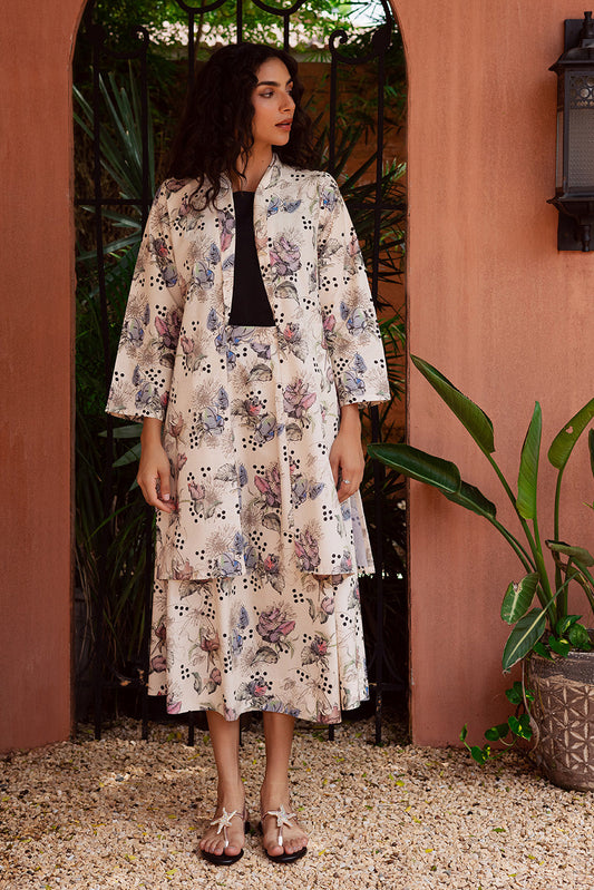 2 PIECE PRINTED LINEN SUIT-WHIMSICAL FOAM (UNSTITCHED)