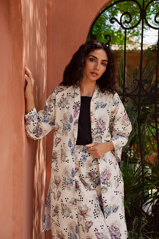 2 PIECE PRINTED LINEN SUIT-WHIMSICAL FOAM (UNSTITCHED)