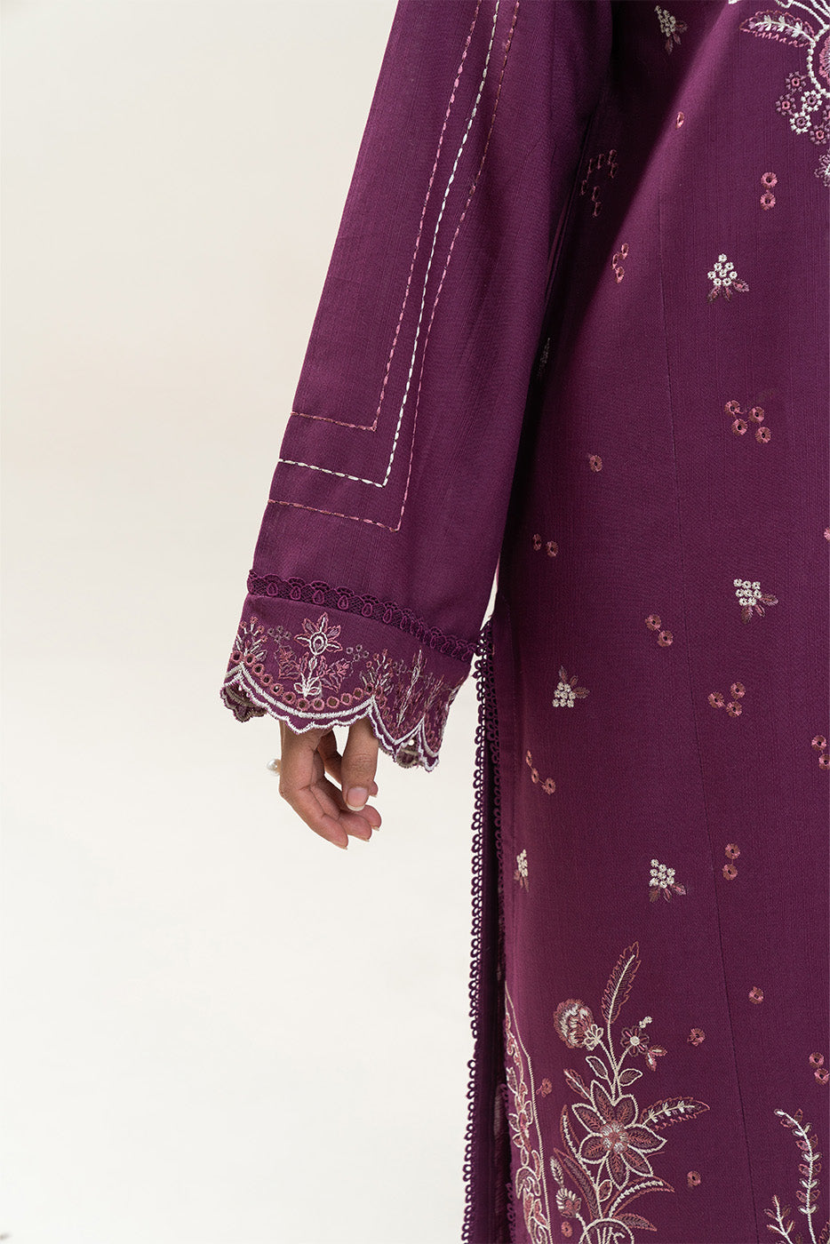 3 PIECE EMBROIDERED SLUB KHADDAR SUIT-SPRING TALES