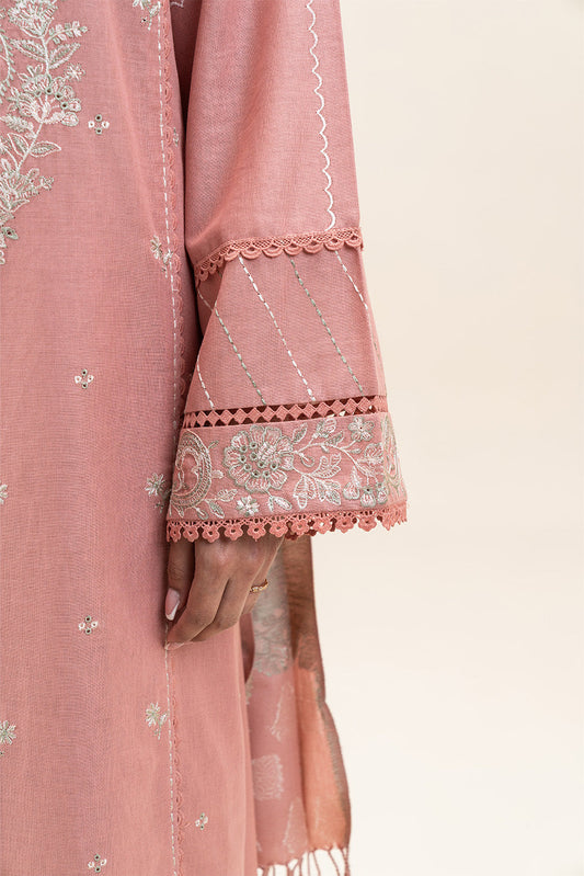 3 PIECE EMBROIDERED KHADDAR SUIT-BERRY PINK