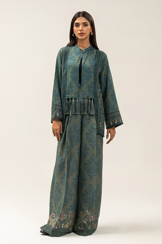 2 PIECE PRINTED LINEN SUIT-MOSS EDEN (UNSTITCHED)