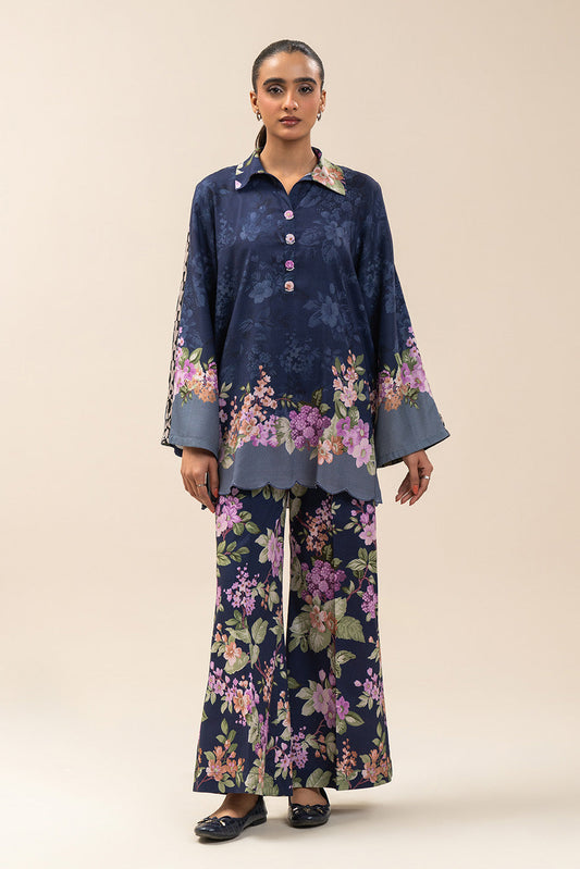 2 PIECE PRINTED LINEN SUIT-MIDNIGHT ORCHID (UNSTITCHED)