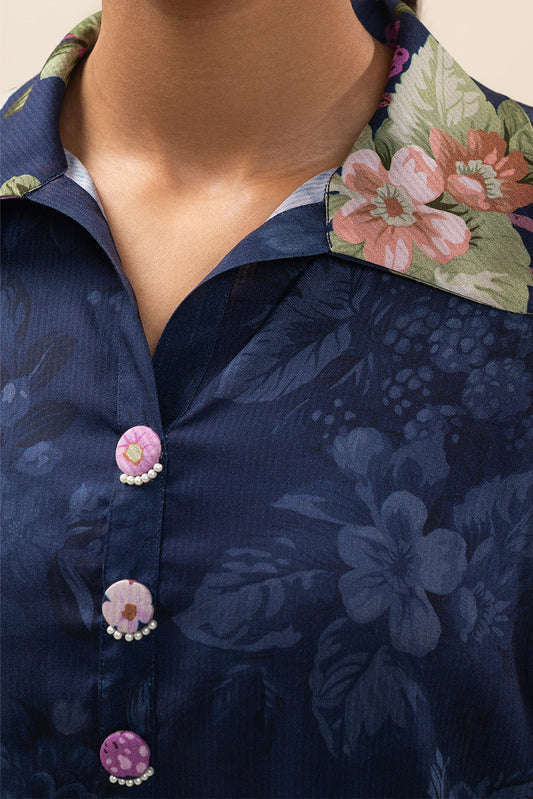 2 PIECE PRINTED LINEN SUIT-MIDNIGHT ORCHID (UNSTITCHED)