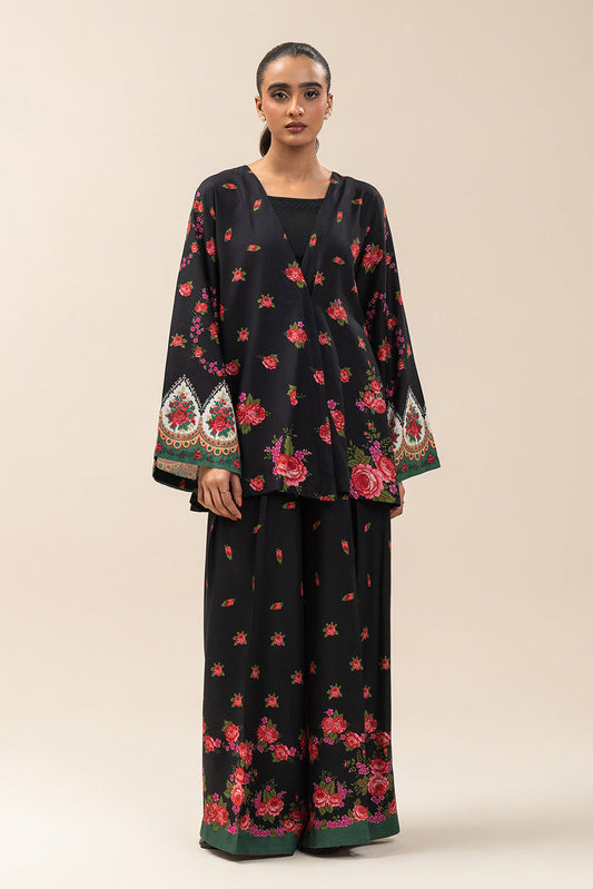 2 PIECE PRINTED LINEN SUIT-ROSEATE GLOW (UNSTITCHED)