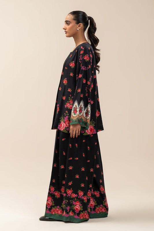 2 PIECE PRINTED LINEN SUIT-ROSEATE GLOW (UNSTITCHED)