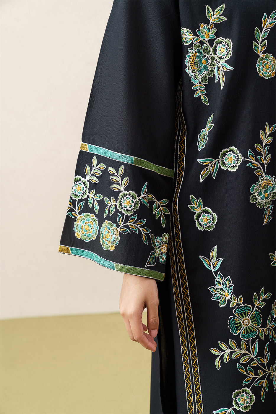 2 PIECE EMBROIDERED SLUB KHADDAR SUIT (PRET)