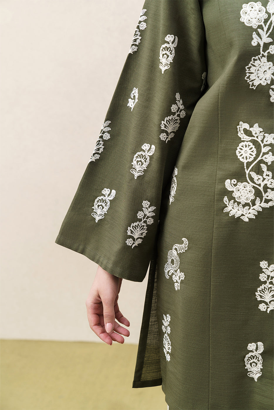 2 PIECE EMBROIDERED SLUB KHADDAR SUIT (PRET)