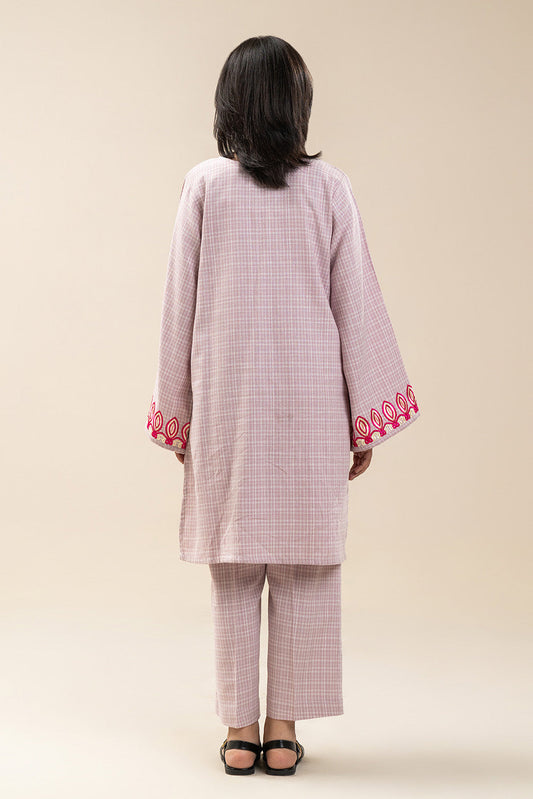 2 PIECE EMBROIDERED DOBBY SUIT (PRET)