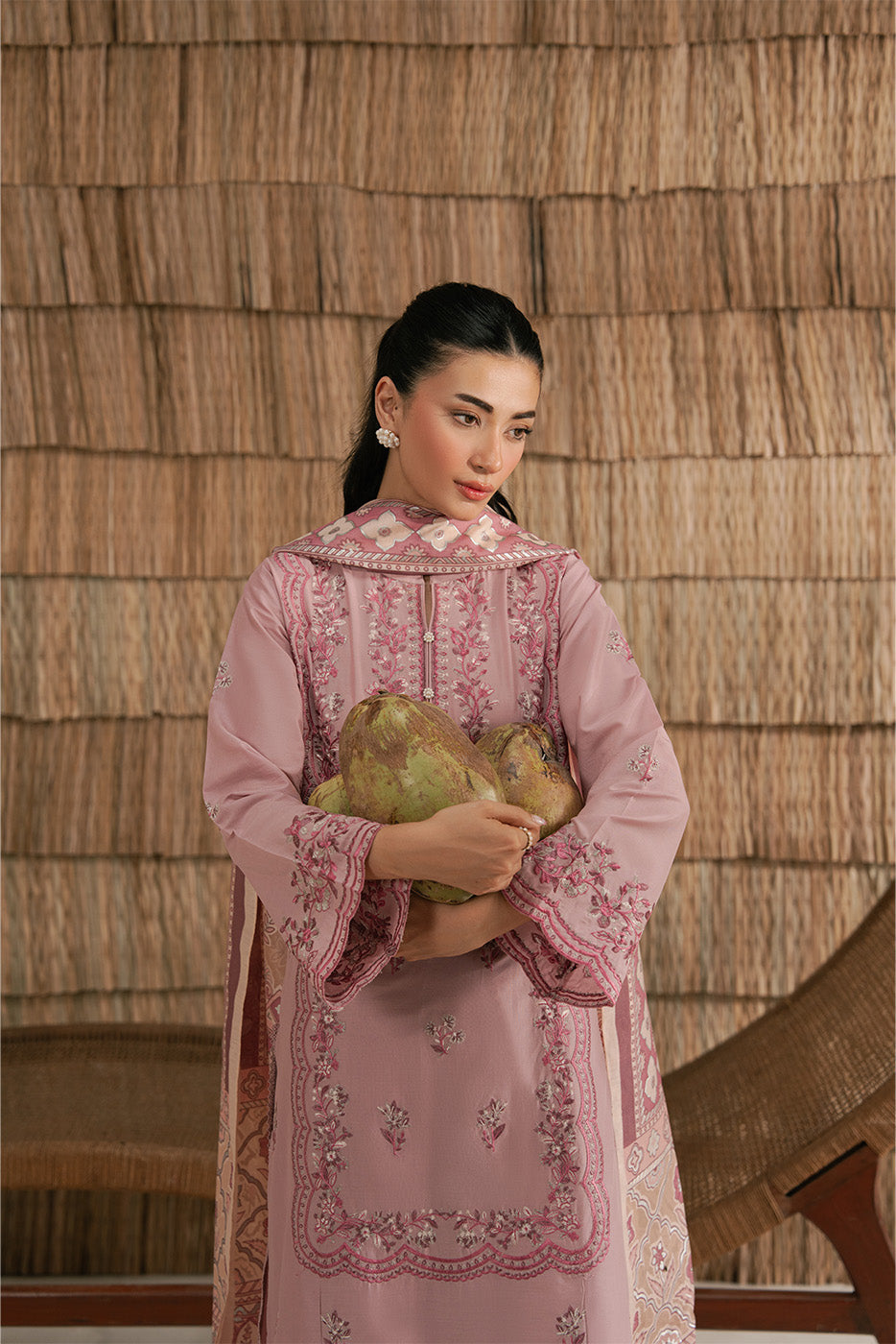 3 PIECE EMBROIDERED LAWN SUIT-PINK ALLURE (UNSTITCHED)