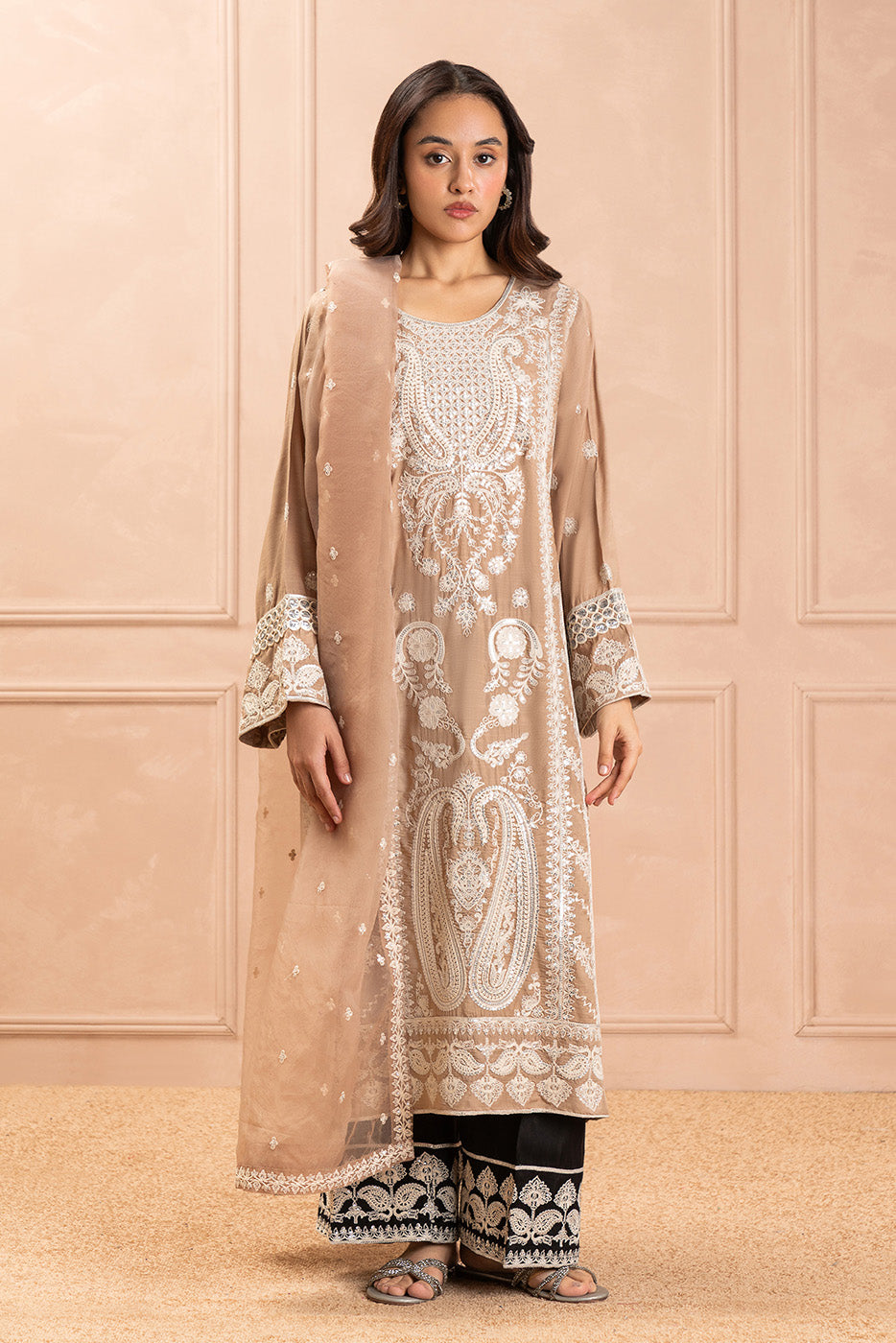 3 PIECE EMBROIDERED RAW SILK SUIT (LUXURY PRET)