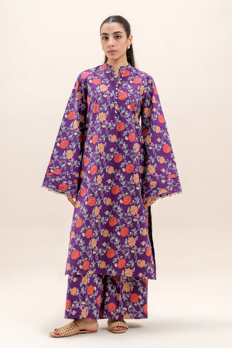 2 PIECE PRINTED LAWN SUIT-INDIGO GLOOM (UNSTITCHED)