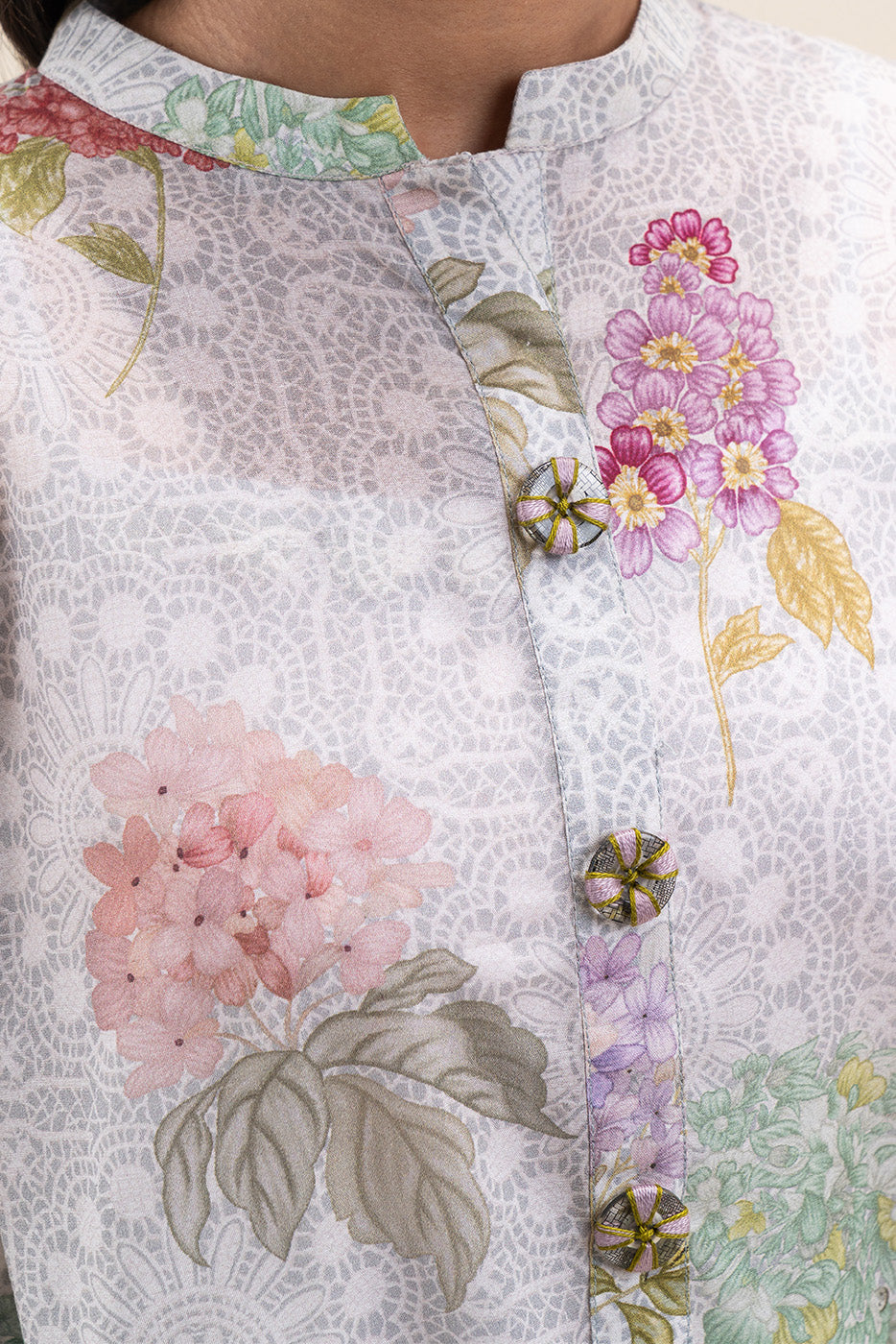 3 PIECE PRINTED LAWN SUIT-LILAC CRUSH (UNSTITCHED)