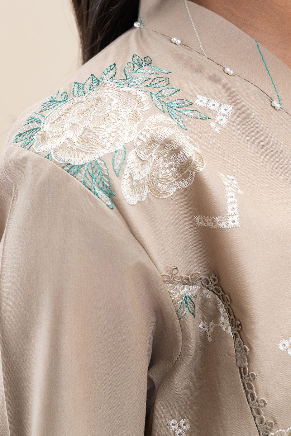 3 PIECE EMBROIDERED LAWN SUIT-HAZEL WOOD (UNSTITCHED)