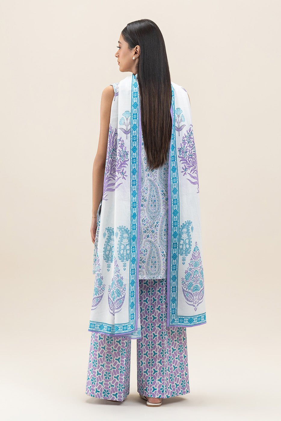 3 PIECE PRINTED LAWN SUIT-DIVINE DOVE (UNSTITCHED)