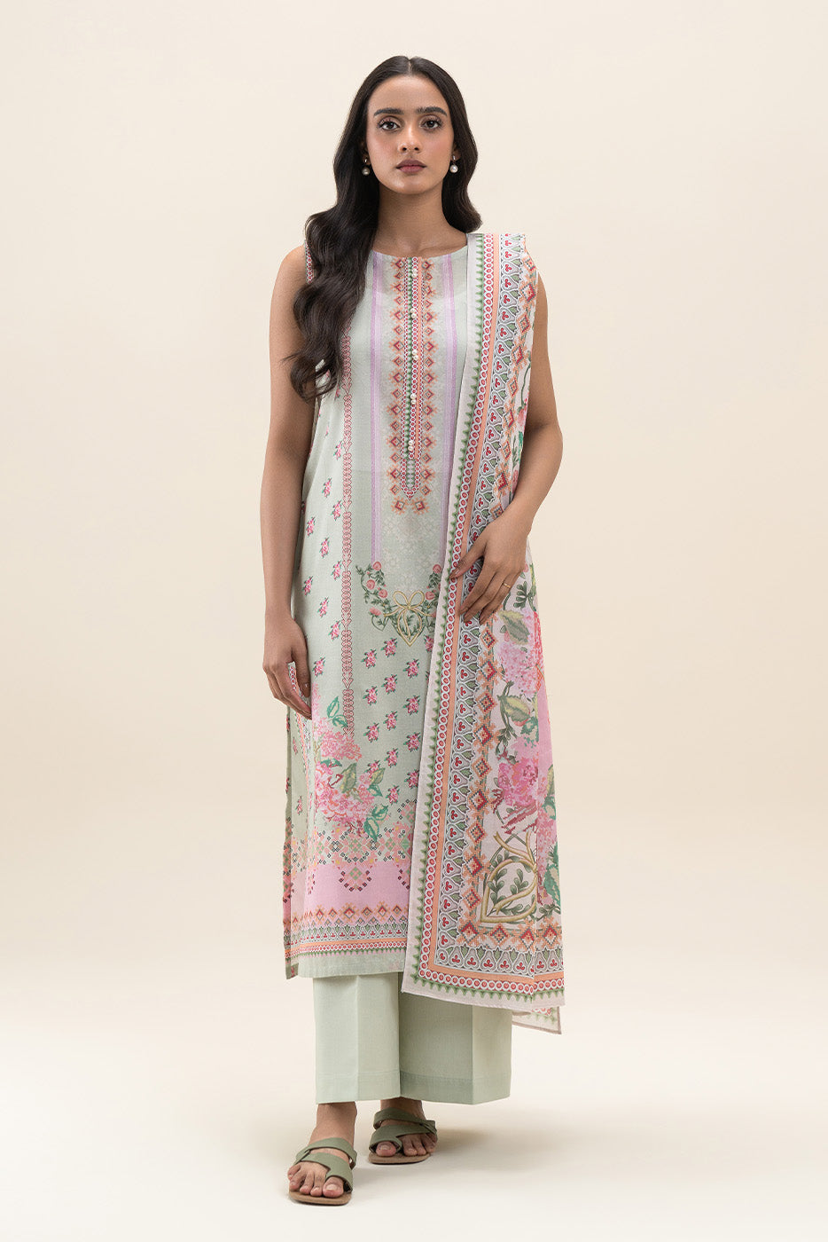 3 PIECE PRINTED LAWN SUIT-DREAM FLINT (UNSTITCHED)