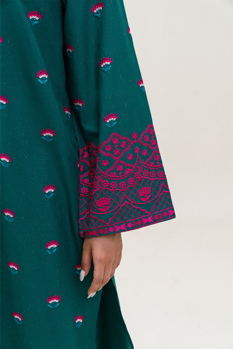 EMBROIDERED MULTI NEPS SHIRT (PRET)