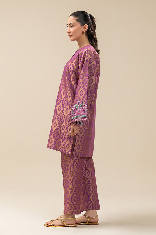2 PIECE EMBROIDERED DANIER JACQUARD SUIT (PRET)