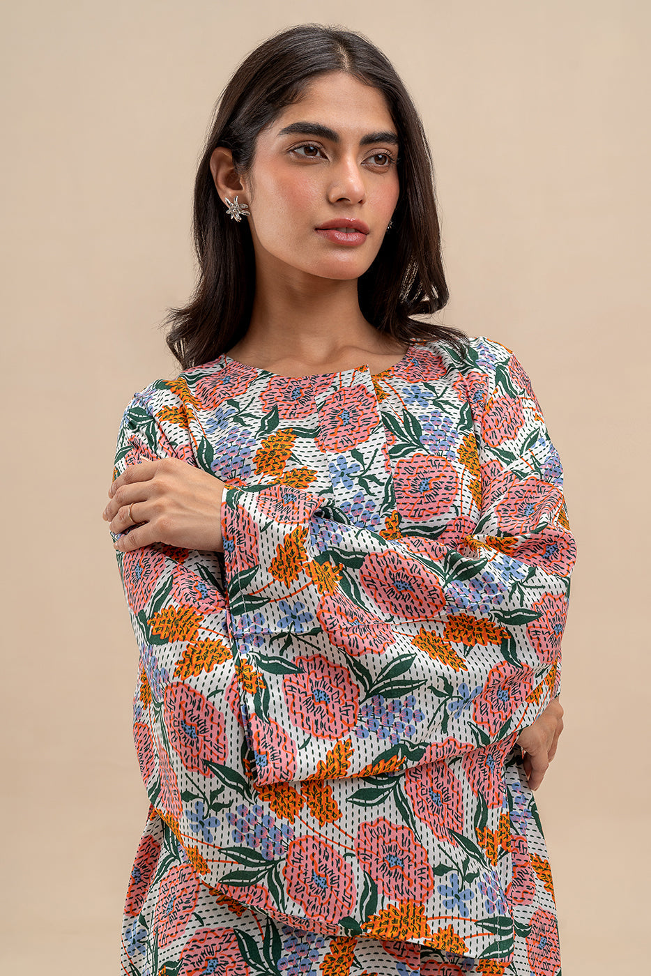 2 PIECE PRINTED VISCOSE SUIT (PRET)