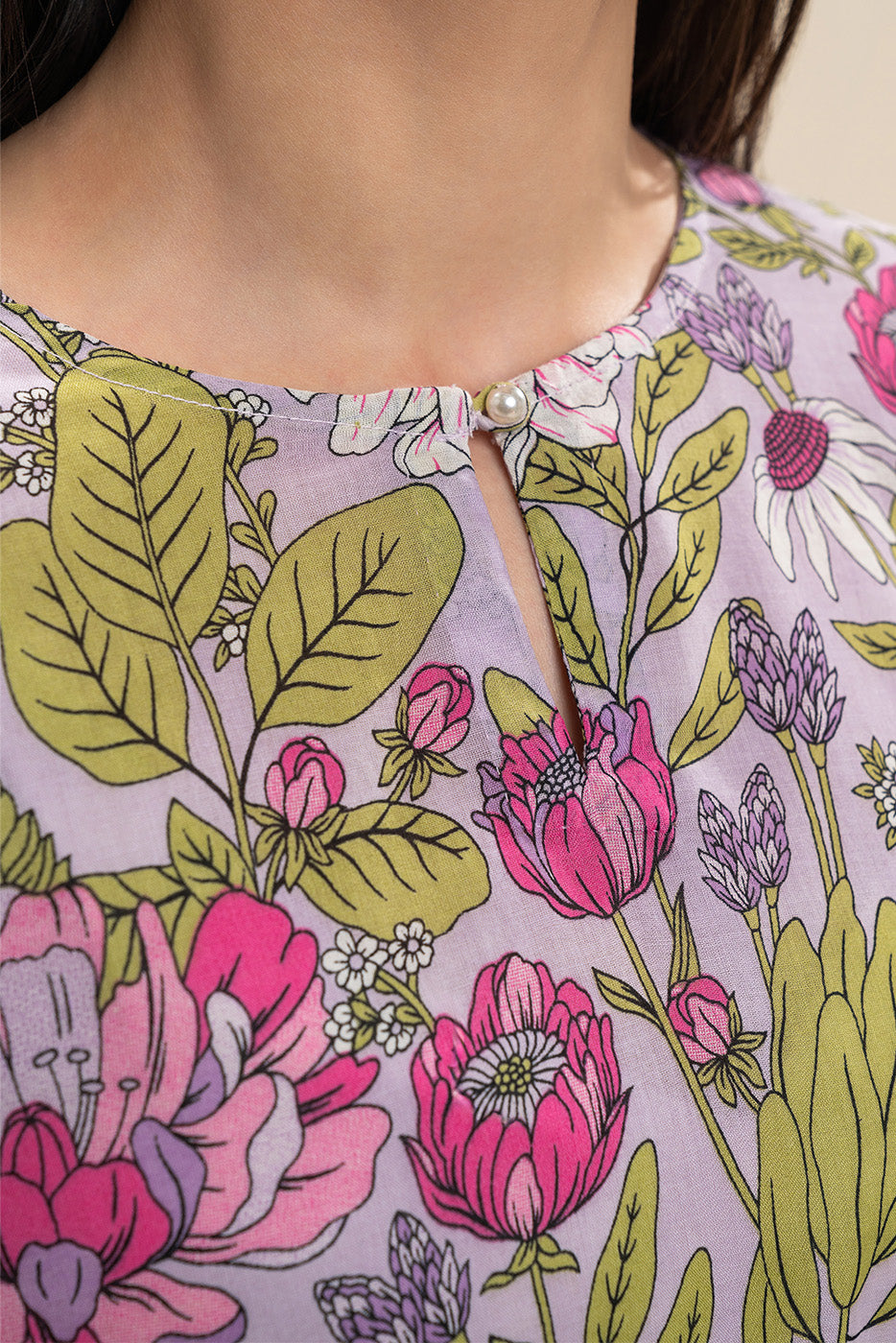 2 PIECE PRINTED COTTON VISCOSE SUIT (PRET)