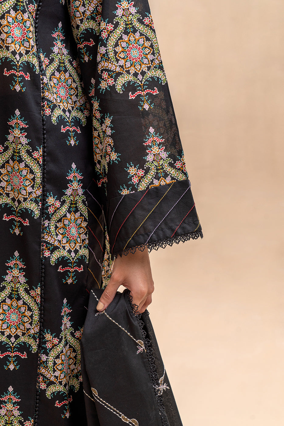 3 PIECE EMBROIDERED LAWN SUIT-MIDNIGHT GLOOM (UNSTITCHED)