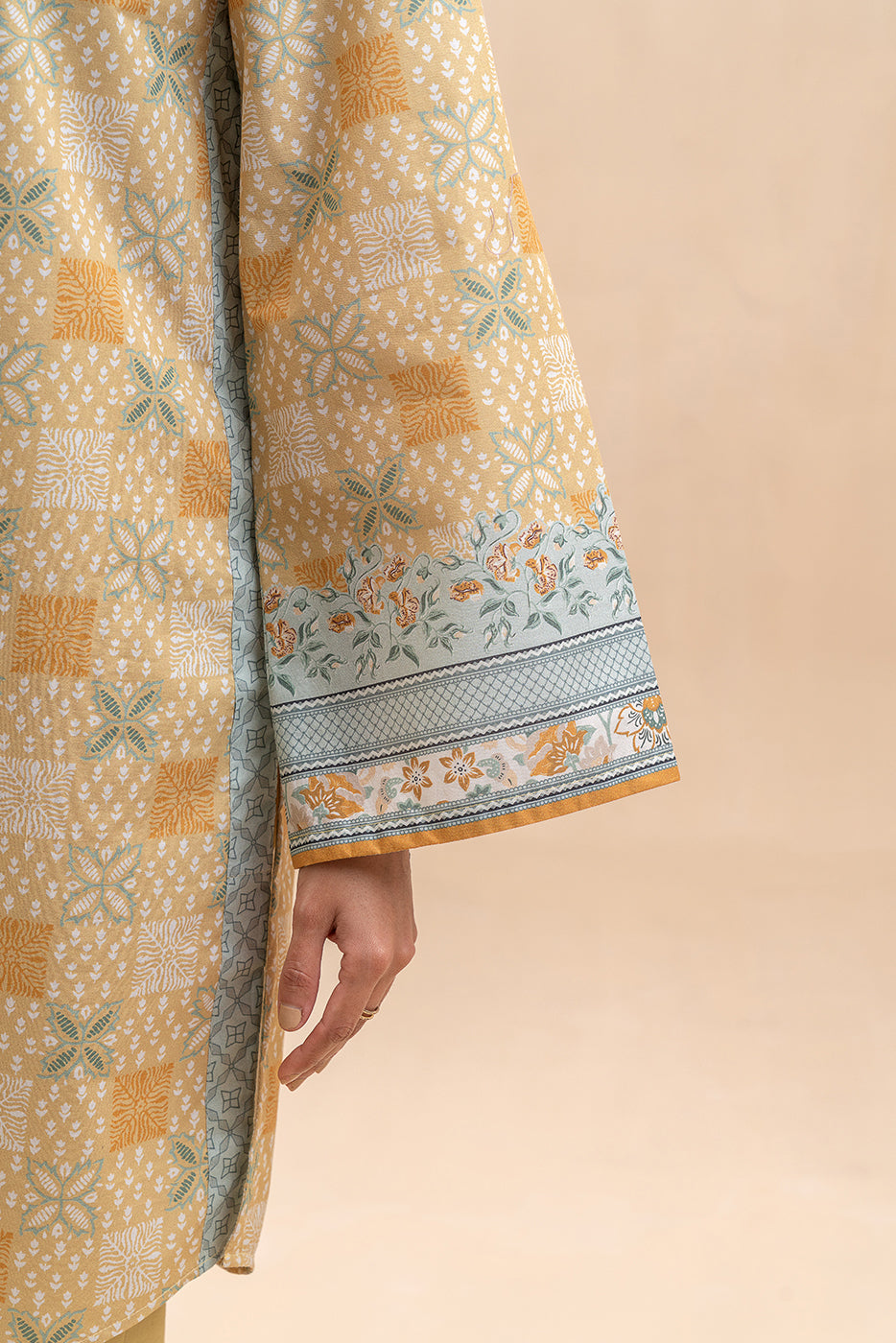 3 PIECE PRINTED LAWN SUIT-DANDELION MUSK (UNSTITCHED)