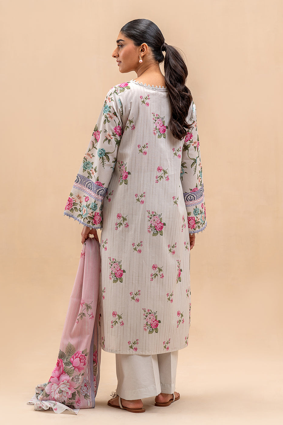 3 PIECE PRINTED LAWN SUIT-PEARL ORCHID (UNSTITCHED)
