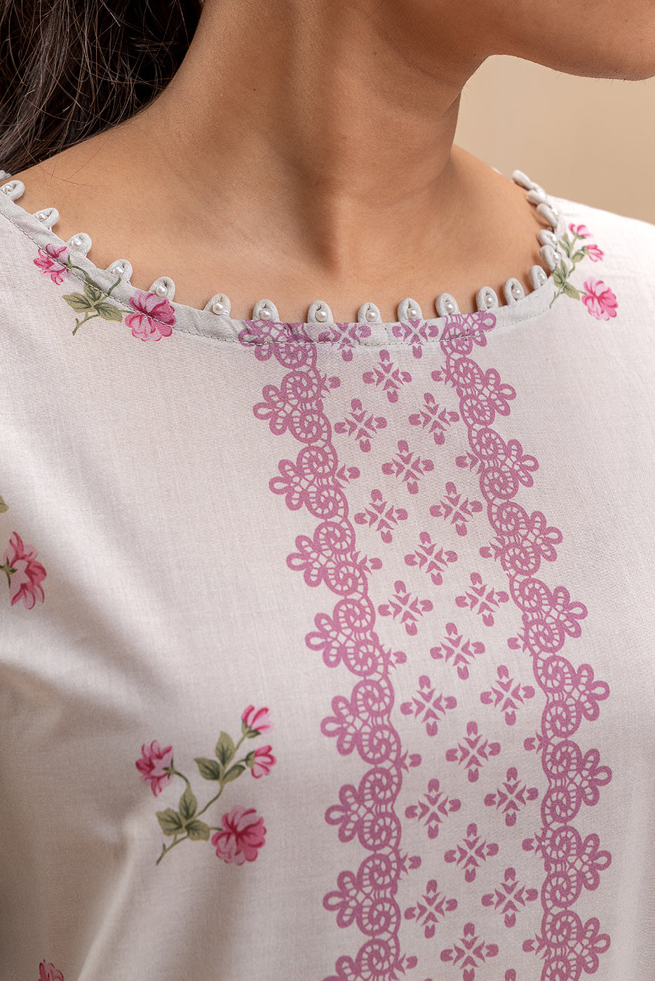 3 PIECE PRINTED LAWN SUIT-PEARL ORCHID (UNSTITCHED)