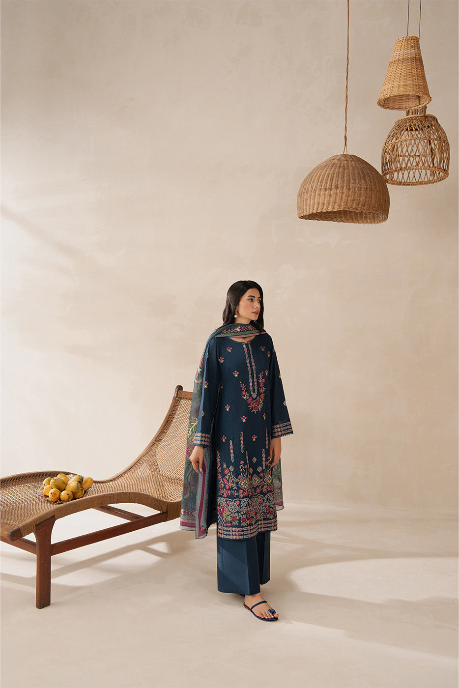 3 PIECE EMBROIDERED LAWN SUIT-CERULEAN DREAM (UNSTITCHED)