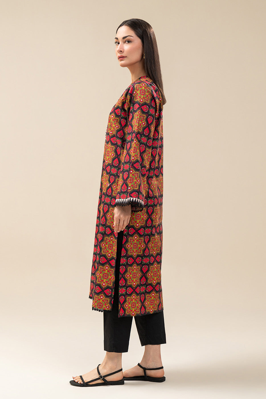 PRINTED COTTON VISCOSE SHIRT (PRET)