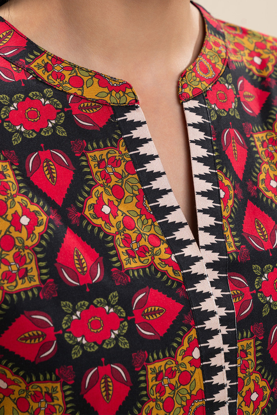 PRINTED COTTON VISCOSE SHIRT (PRET)